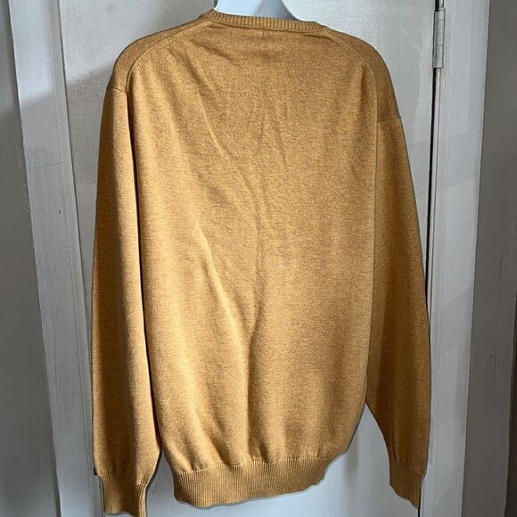 JOS. A. BANK Goldenrod Pima Cotton Vneck Sweater-XL - Picture 4 of 8